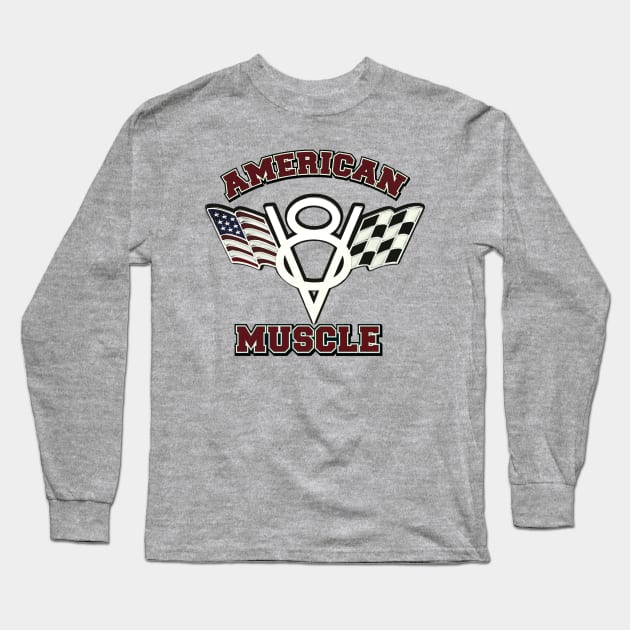 American Muscle V8 Mustang car Design by MotorManiac Long Sleeve T-Shirt by MotorManiac